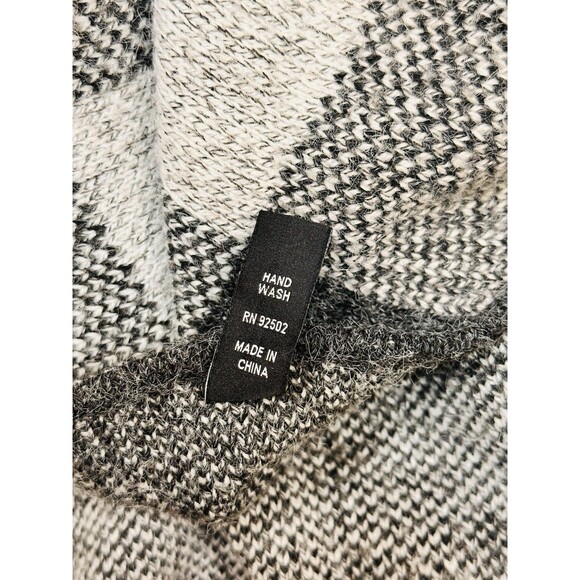 Sacred Threads Black OS Buffalo Plaid Open Draped Knit Cardigan Scandi Nordic - Picture 5 of 7